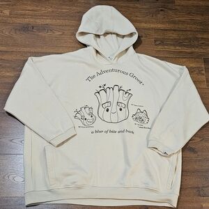 NWT Marvel Groot Disney Parks Hoodie XXL Oversized Beige Graphic Big Tall